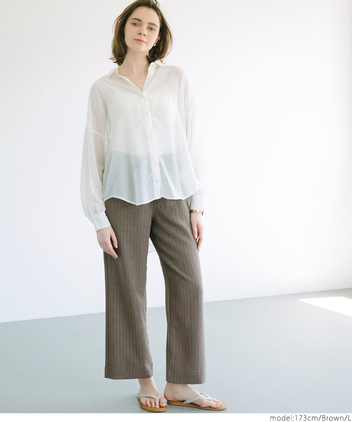 Cotton and linen casual pants