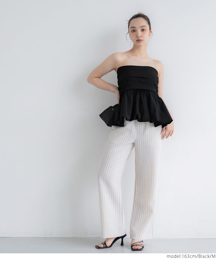 Japanese style sweet flower bud hem tube top babydoll vest