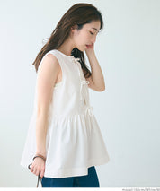 Bowknot Lotus Hem Waisted Sleeveless Vest