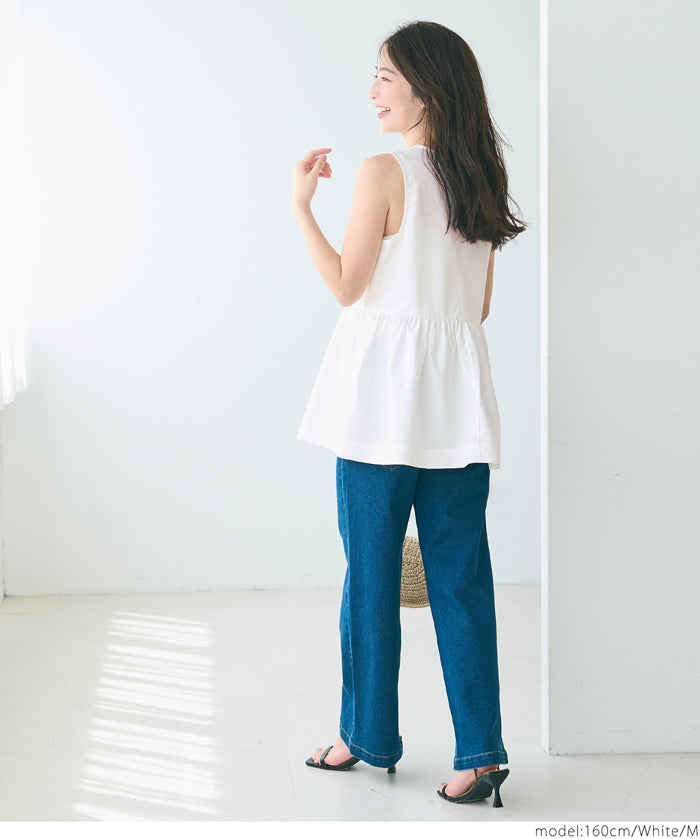 Bowknot Lotus Hem Waisted Sleeveless Vest