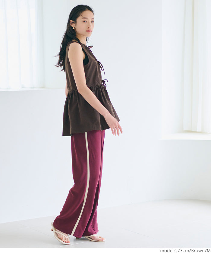 Bowknot Lotus Hem Waisted Sleeveless Vest