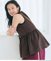 Bowknot Lotus Hem Waisted Sleeveless Vest