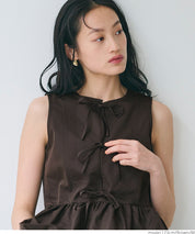Bowknot Lotus Hem Waisted Sleeveless Vest