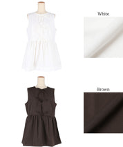 Bowknot Lotus Hem Waisted Sleeveless Vest