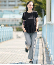 日系水玉短袖拼接娃娃上衣