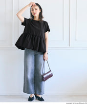 日系水玉短袖拼接娃娃上衣