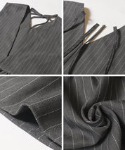 細直條紋V領娃娃背心