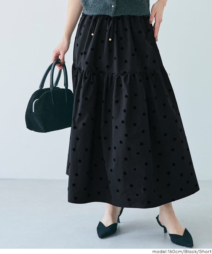 Japanese Style Polka Dot Tiered Skirt