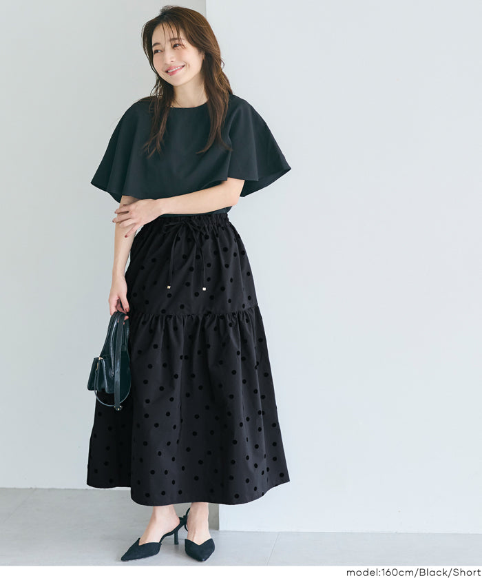 Japanese Style Polka Dot Tiered Skirt