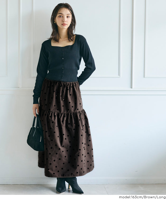 Japanese Style Polka Dot Tiered Skirt