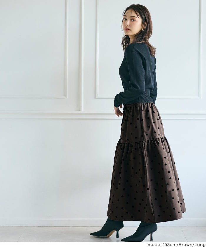 Japanese Style Polka Dot Tiered Skirt