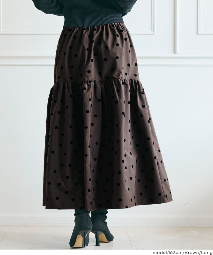 Japanese Style Polka Dot Tiered Skirt