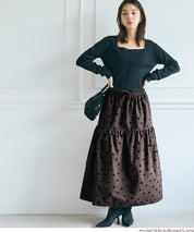 Japanese Style Polka Dot Tiered Skirt