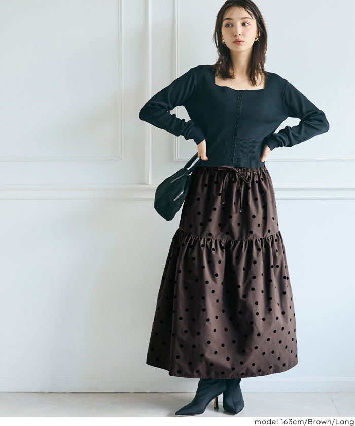 Japanese Style Polka Dot Tiered Skirt