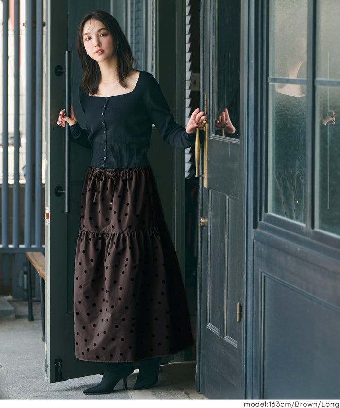 Japanese Style Polka Dot Tiered Skirt