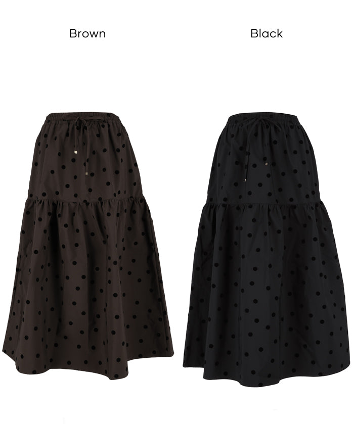 Japanese Style Polka Dot Tiered Skirt
