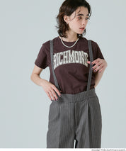 細直條紋英倫感2way吊帶褲