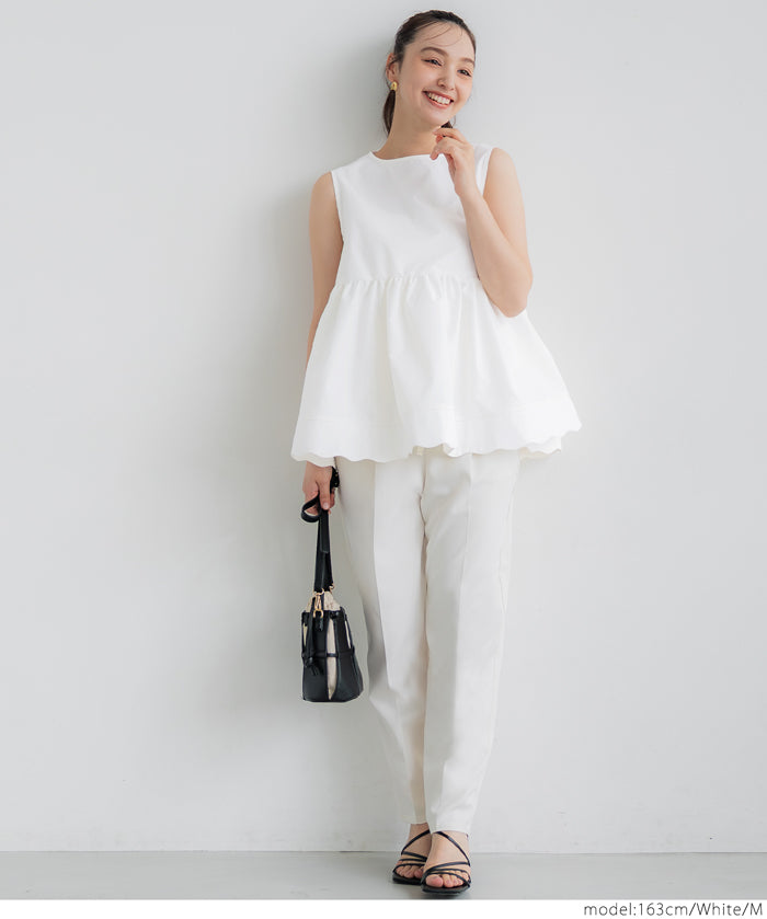 Sweet Back Tie Lotus Hem Sleeveless Top