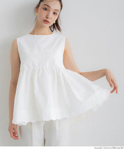 Sweet Back Tie Lotus Hem Sleeveless Top