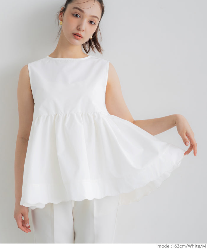 Sweet Back Tie Lotus Hem Sleeveless Top