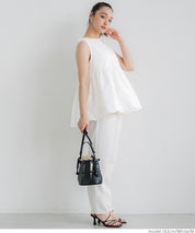 Sweet Back Tie Lotus Hem Sleeveless Top