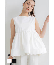 Sweet Back Tie Lotus Hem Sleeveless Top