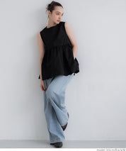 Sweet Back Tie Lotus Hem Sleeveless Top