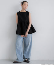 Sweet Back Tie Lotus Hem Sleeveless Top