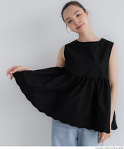 Sweet Back Tie Lotus Hem Sleeveless Top