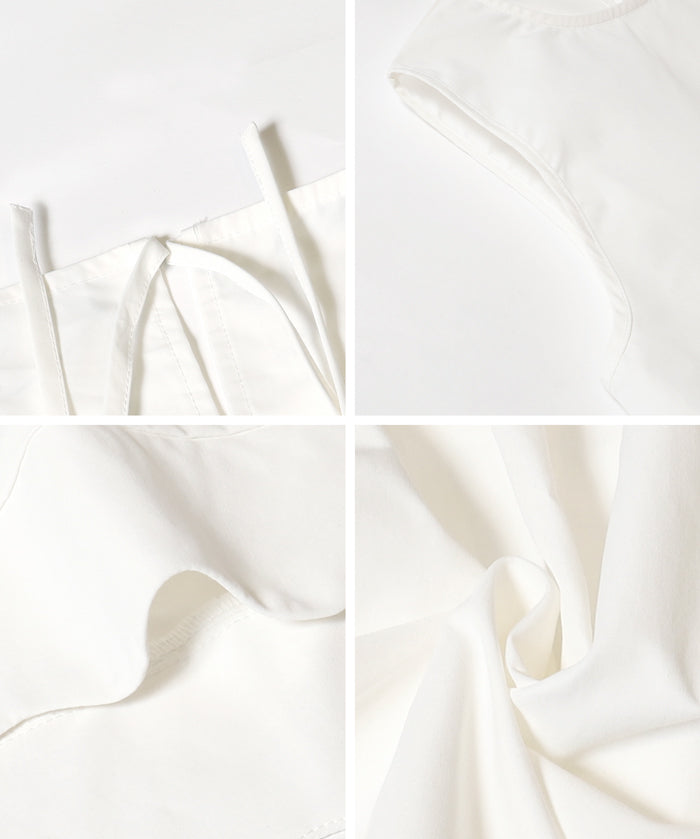 Sweet Back Tie Lotus Hem Sleeveless Top