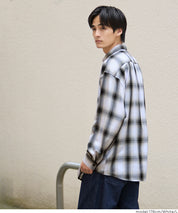 男裝格紋長袖襯衫