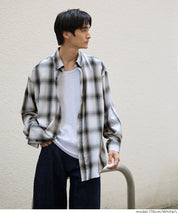 男裝格紋長袖襯衫