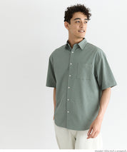 Men's willow fabric simple short-sleeved shirt