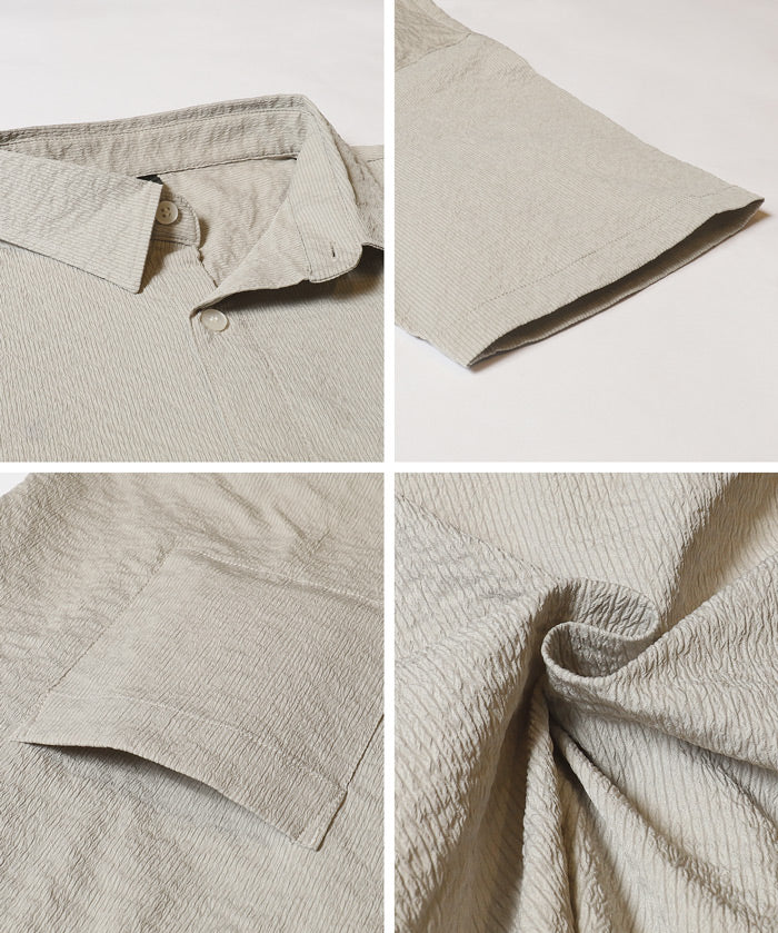 Men's willow fabric simple short-sleeved shirt