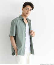 Men's willow fabric simple short-sleeved shirt