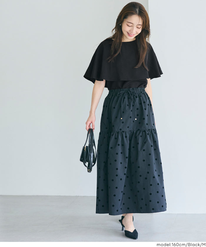 Elegant cape-style short-sleeved shirt for commuting