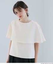 Elegant cape-style short-sleeved shirt for commuting