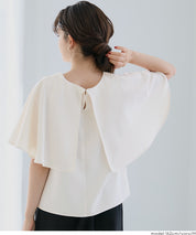Elegant cape-style short-sleeved shirt for commuting