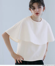 Elegant cape-style short-sleeved shirt for commuting