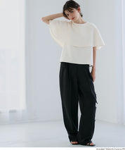 Elegant cape-style short-sleeved shirt for commuting