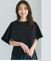 Elegant cape-style short-sleeved shirt for commuting