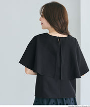 Elegant cape-style short-sleeved shirt for commuting