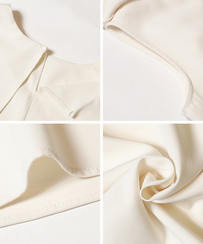 Elegant cape-style short-sleeved shirt for commuting