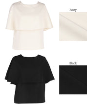 Elegant cape-style short-sleeved shirt for commuting
