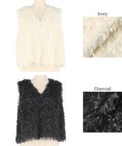 Luxurious fleece V-neck vest