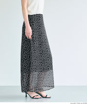 Lightweight chiffon printed A-line skirt