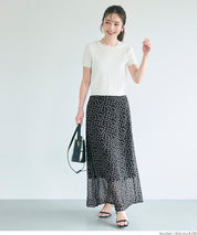 Lightweight chiffon printed A-line skirt