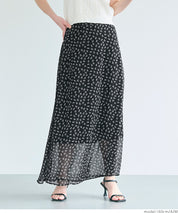 Lightweight chiffon printed A-line skirt