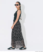 Lightweight chiffon printed A-line skirt