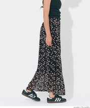 Lightweight chiffon printed A-line skirt